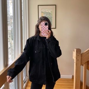 Oversized true black denim jacket